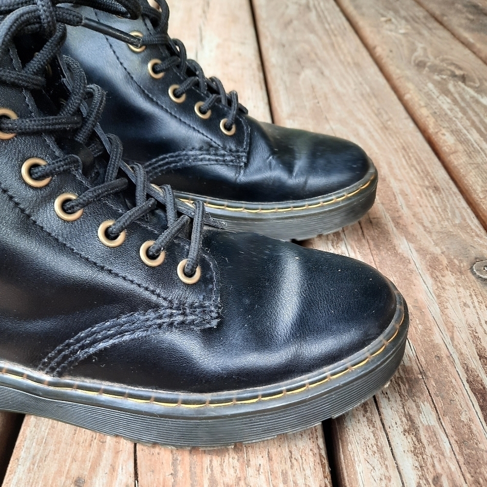 Dr. Martens Zavala Casual Combat Boots Black Leather Boots Unisex Size W6/M5 - Picture 5 of 16